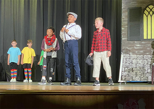 Parkway Elementary School's third and fourth graders performing a scene from Willy Wonka Kids